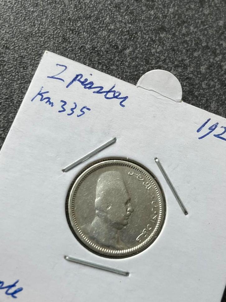 Egypte zilveren twee piaster 1923, Postzegels en Munten, Munten | Afrika, Losse munt, Egypte, Zilver, Ophalen of Verzenden