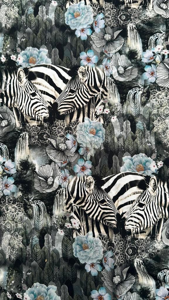 Zebra French terry.  2 lapjes, Hobby en Vrije tijd, Stoffen en Lappen, Zo goed als nieuw, Katoen, 120 cm of meer, 30 tot 200 cm