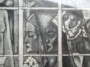 Jan Toorop litho achter glas in originele lijst~Kerkraam '20 beschikbaar voor biedingen