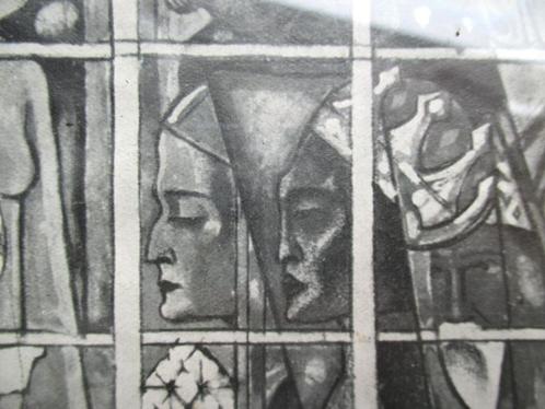 Jan Toorop litho achter glas in originele lijst~Kerkraam '20, Antiek en Kunst, Kunst | Litho's en Zeefdrukken, Ophalen of Verzenden