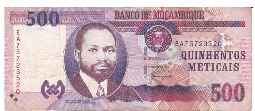 Mozambique, 500 Meticais, 2011, Postzegels en Munten, Bankbiljetten | Afrika, Los biljet, Overige landen, Ophalen of Verzenden