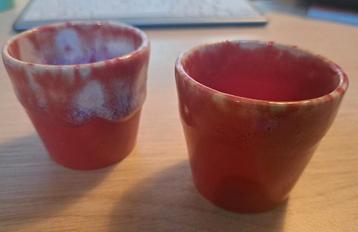 Twee nieuwe espresso kopjes - rood beschikbaar voor biedingen