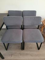 Set van 4 eetkamerstoelen stoelen zwart/grijs, Huis en Inrichting, Stoelen, Ophalen, Zo goed als nieuw, Zwart, Metaal