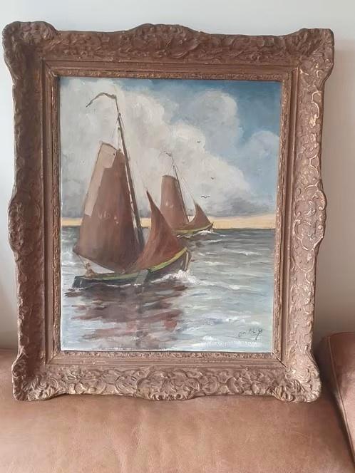 Adri Bleijs Volendam 2 botters IJsselmeer (1877-1964), Antiek en Kunst, Kunst | Schilderijen | Klassiek, Ophalen