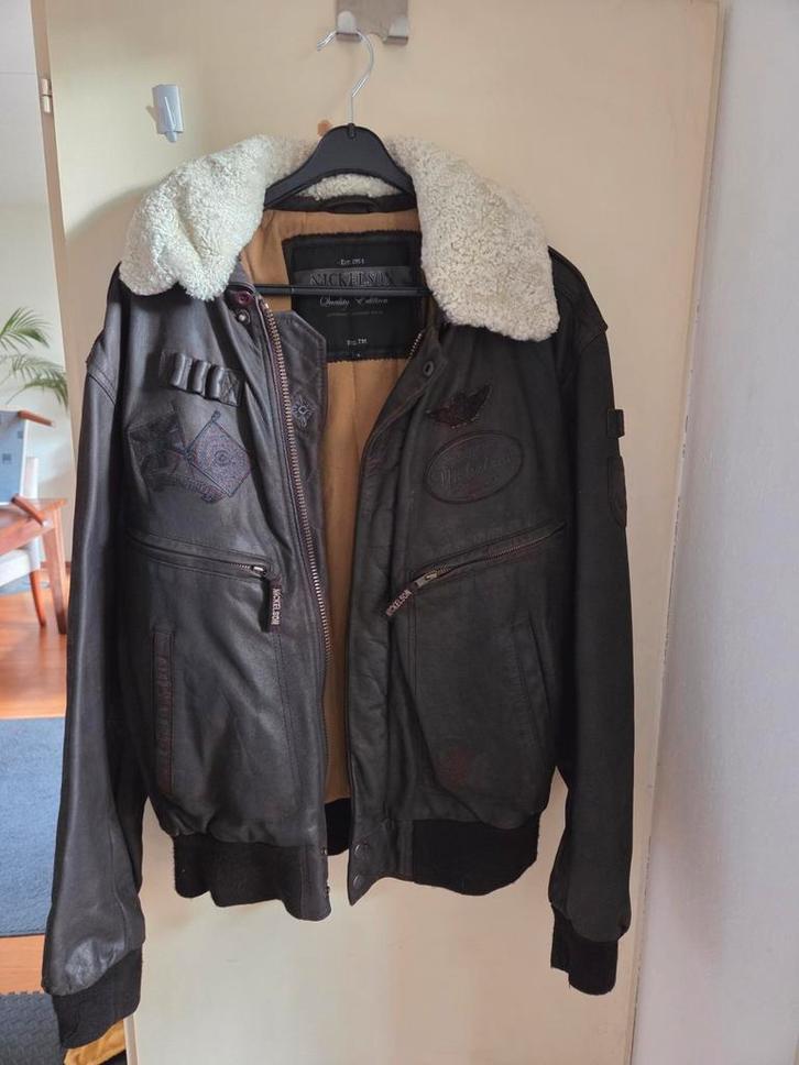 Nickelson Pilotenjas vitage, Kleding | Heren, Jassen | Winter, Zo goed als nieuw, Maat 56/58 (XL), Bruin, Ophalen of Verzenden