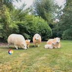 Beeld schaap, beeld koe, beeld kalf, beeld geit, beeld ezel, Ophalen, Nieuw, Kunststof, Dierenbeeld