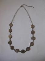 Vintage: zilverkleurige ketting / sterrenbeelden astrologie, Ophalen, Overige materialen, Zilver, Verstelbaar