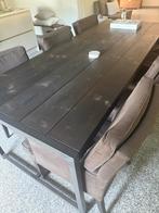 Eettafel van stoermetaal, Huis en Inrichting, Tafels | Eettafels, Ophalen, 200 cm of meer, 50 tot 100 cm, Zo goed als nieuw