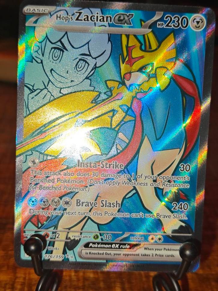 Hop's zacian full art, Hobby en Vrije tijd, Verzamelkaartspellen | Pokémon, Zo goed als nieuw, Ophalen of Verzenden