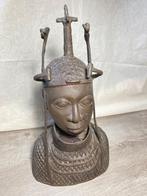 Handgemaakte buste uit Nigeria (Benin) mogelijk Oba Eweka II, Antiek en Kunst, Kunst | Niet-Westerse kunst, Ophalen of Verzenden