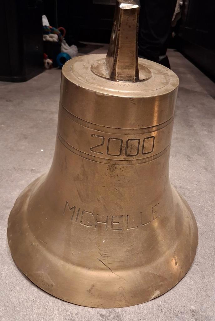 Bronzen scheepsbel. Gezonken schip - Michelle 2000, Antiek en Kunst, Antiek | Koper en Brons, Ophalen