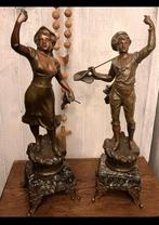 Bronzen Beelden mooie set van 2 ,50 cm hoog, Antiek en Kunst, Ophalen of Verzenden
