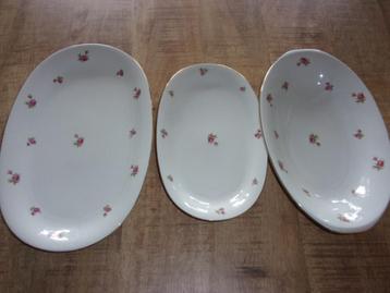 3 serveerschalen Bavaria servies roosjes rozen gouden rand beschikbaar voor biedingen