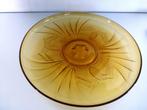 Art Deco fraai gestileerde antiek amber persglas schaal 1930, Antiek en Kunst, Ophalen of Verzenden