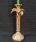 Goudkleurige metalen palmboom kandelaar, Ophalen of Verzenden, Metaal, 25 tot 50 cm