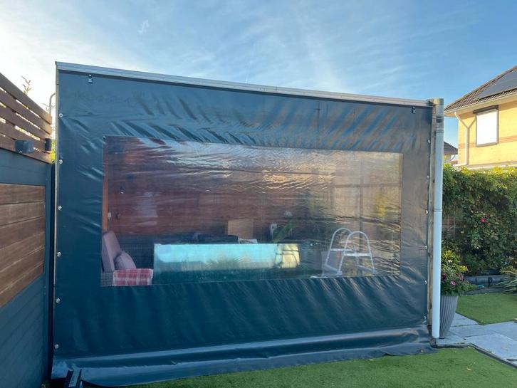 Verandazeilen met deur - 400x265 & 300x265, Tuin en Terras, Overkappingen, Zo goed als nieuw, Veranda, Ophalen