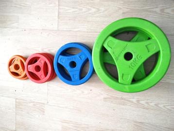 Tunturi Aerobic Plates Rubber 2x10KG 2x2.5kg 2x1.25kg 2x0.5 beschikbaar voor biedingen