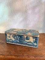 Vintage Beschuitbus Willow Pattern, Verzamelen, Blikken, Ophalen of Verzenden, Gebruikt, Beschuit, Overige merken
