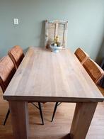 onbehandelde eiken tafel, Huis en Inrichting, Complete eetkamers, 4 tot 6 stoelen, Gebruikt, Landelijk, Ophalen