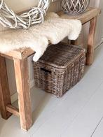 Robuuste sidetable oud hout – 150 cm landelijk, Ophalen of Verzenden, 150 tot 200 cm, Overige houtsoorten, Landelijk