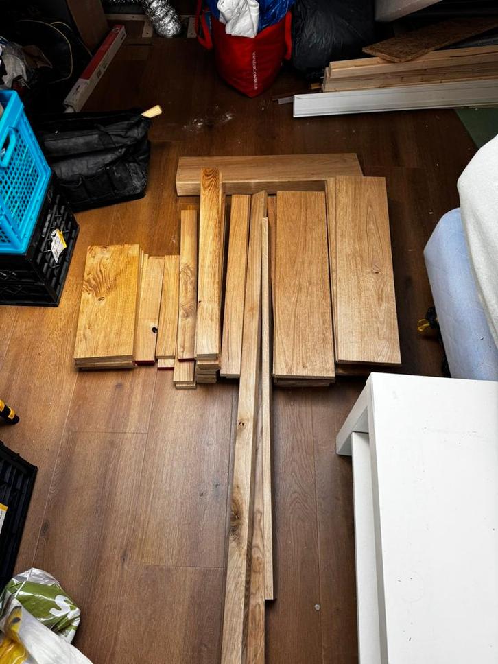 Eiken Hout - overzet treden, Doe-het-zelf en Verbouw, Hout en Planken, Gebruikt, Plank, Eiken, Minder dan 200 cm, 25 tot 50 mm