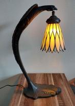 French Art Deco Bird Lamp with Tiffany dome, Ophalen, Gebruikt, Chris Rancw & Tiffany, Minder dan 50 cm