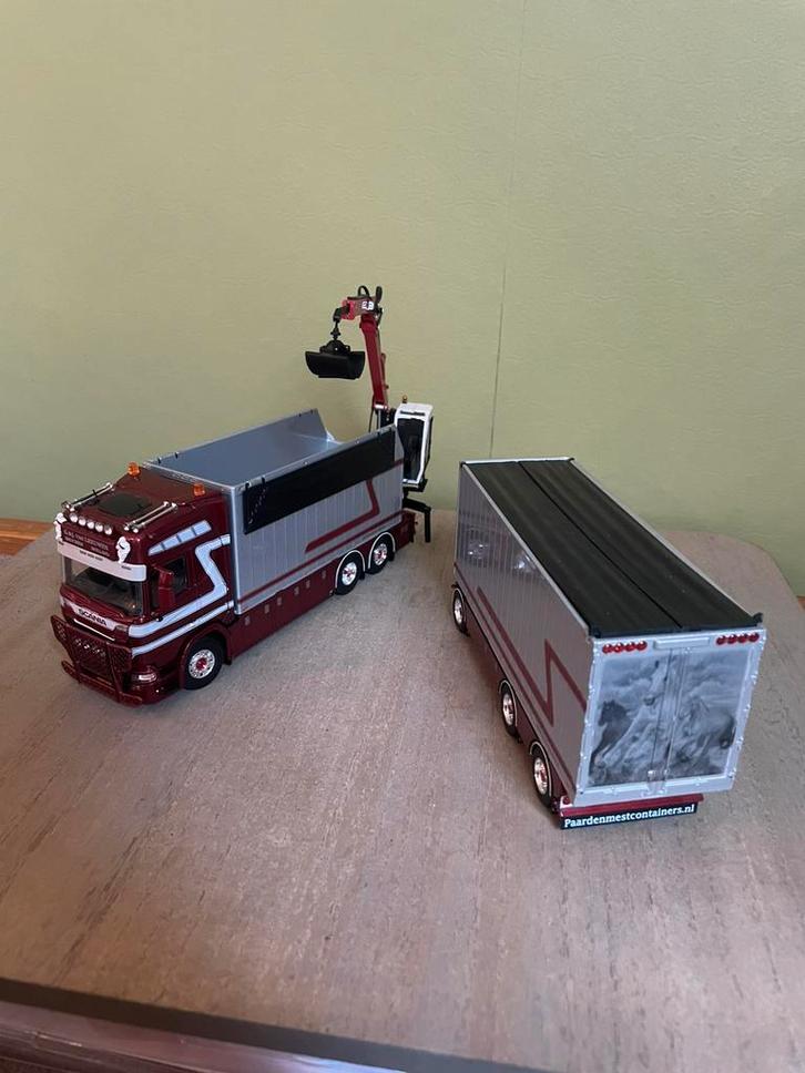G&j van leeuwen Scania R580, Hobby en Vrije tijd, Modelauto's | 1:50, Zo goed als nieuw, Bus of Vrachtwagen, Ophalen of Verzenden