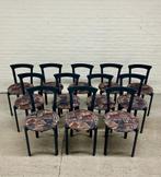 12 vintage Bruno Rey stijl stapelstoelen, Huis en Inrichting, Stoelen, Vijf, Zes of meer stoelen, Blauw, Gebruikt, Metaal