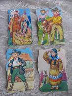 4 Vintage Poesieplaatjes - Kinderen / Cowboy & Indiaan, Verzamelen, Verzenden