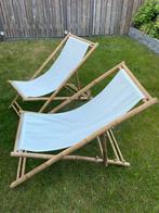 Tuinstoelen van bamboo 2x, Ophalen, Zo goed als nieuw, Verstelbaar