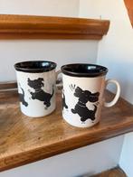 2x Mok honden zwart wit, Huis en Inrichting, Keuken | Servies, Ophalen of Verzenden, Zo goed als nieuw, Overige stijlen, Kop(pen) en/of Schotel(s)