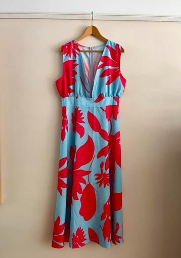 Feestelijke lange jurk turquoise rood XL (is 40) beschikbaar voor biedingen