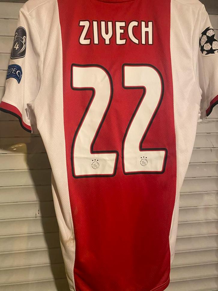 Ajax Shirt Ziyech #22 - Matchworn CL, Kleding | Dames, Sportkleding, Gedragen, Fitness of Aerobics, Maat 38/40 (M), Rood, Ophalen of Verzenden