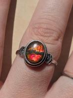 Aanpasbare ring ammoliet en ammoniet rood - 925 silver, Nieuw, Ophalen of Verzenden, Dame of Heer, Met edelsteen