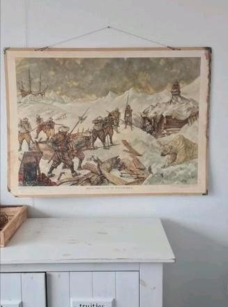 Schoolplaat voor geschiedenis, Antiek en Kunst, Kunst | Schilderijen | Abstract, Ophalen of Verzenden