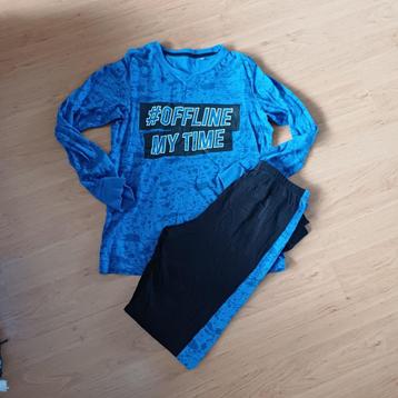 Pyama blauw/zwart maat 170 beschikbaar voor biedingen