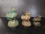 3 Antieke bronzen Opiumgewichten uit Birma, h6,h5,h3,5, Antiek en Kunst, Ophalen of Verzenden, Brons
