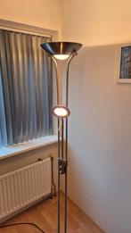 Staande lamp, dubbel, Huis en Inrichting, Lampen | Vloerlampen, Ophalen, Retro, RVS, Zo goed als nieuw, Metaal