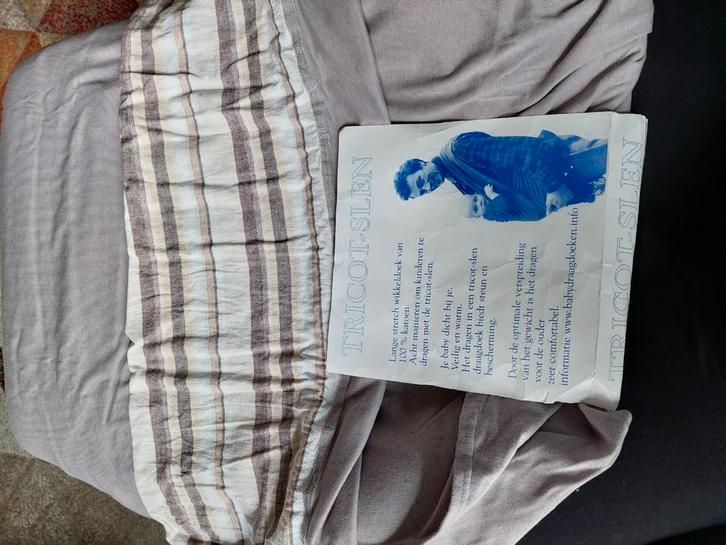 Draagdoek Trico-slen neutrale kleur met gestreept buikdeel, Kinderen en Baby's, Babydragers en Draagdoeken, Zo goed als nieuw