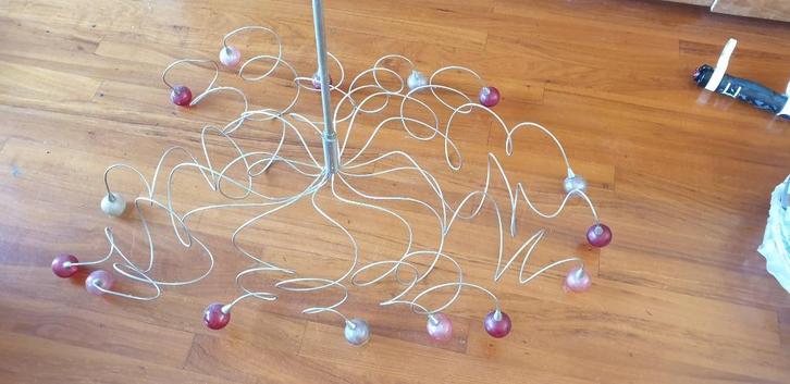 Designer lamp voor boven tafel, Huis en Inrichting, Lampen | Tafellampen, Gebruikt, Minder dan 50 cm, Glas, Metaal, Ophalen