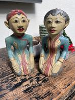 Javaans houtsnijwerk echtpaar Indonesie Loro Blonyo blauw, Verburgt Vintage, Nieuw, Ophalen of Verzenden, https://verburgtvintage.nl/#contact