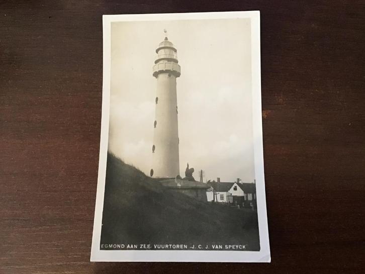 Egmond aan Zee vuurtoren van Speyck rond 1952     252, Verzamelen, Ansichtkaarten | Nederland, Gelopen, Noord-Holland, 1940 tot 1960