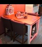 Bartafel 4x stoelen ziet foto, Ophalen, Gebruikt, Rechthoekig, 50 tot 100 cm