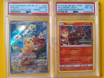 Pokémon Pikachu & Volcanion PSA 10 & 8 beschikbaar voor biedingen
