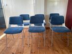 Set van 6 Gispen 2220 Cordemeyer stoelen, Vijf, Zes of meer stoelen, Blauw, Gebruikt, Ophalen