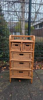 Vintage rotan kastje met lades, Huis en Inrichting, Kasten | Ladekasten, Overige materialen, Minder dan 50 cm, Gebruikt, Vintage