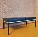 Vintage zwarte skaileren Bank - sofa poef bankje voetenbank, Huis en Inrichting, Metaal, Tweepersoons, 75 tot 100 cm, Ophalen of Verzenden