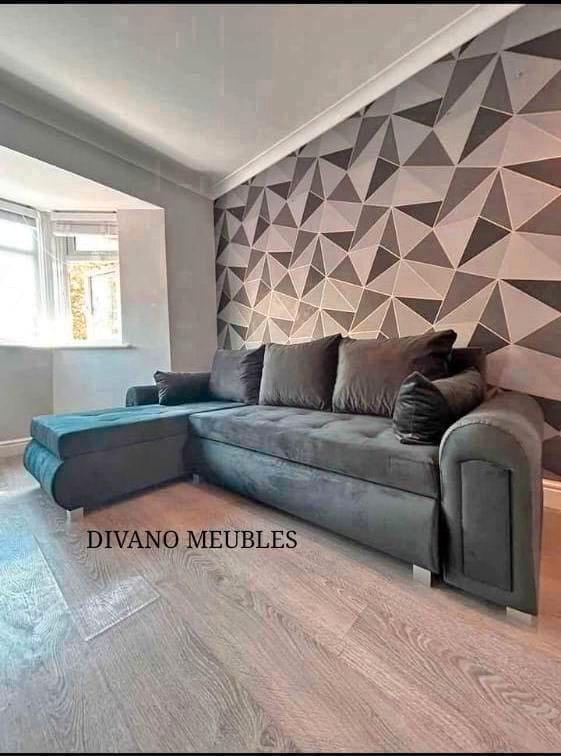 UModerne 3-zitsbank – Grijs, Zwart & Beige | Afmeting 250x15, Antiek en Kunst, Antiek | Meubels | Stoelen en Banken, Verzenden