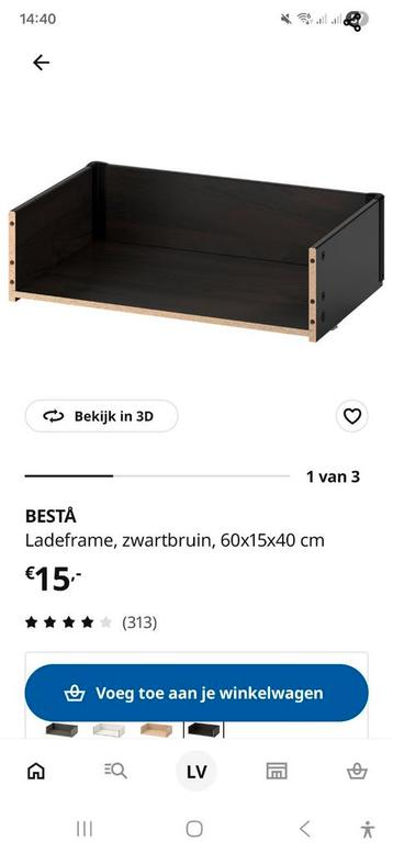 Ikea Besta Lade - Zwartbruin - afbeelding 1