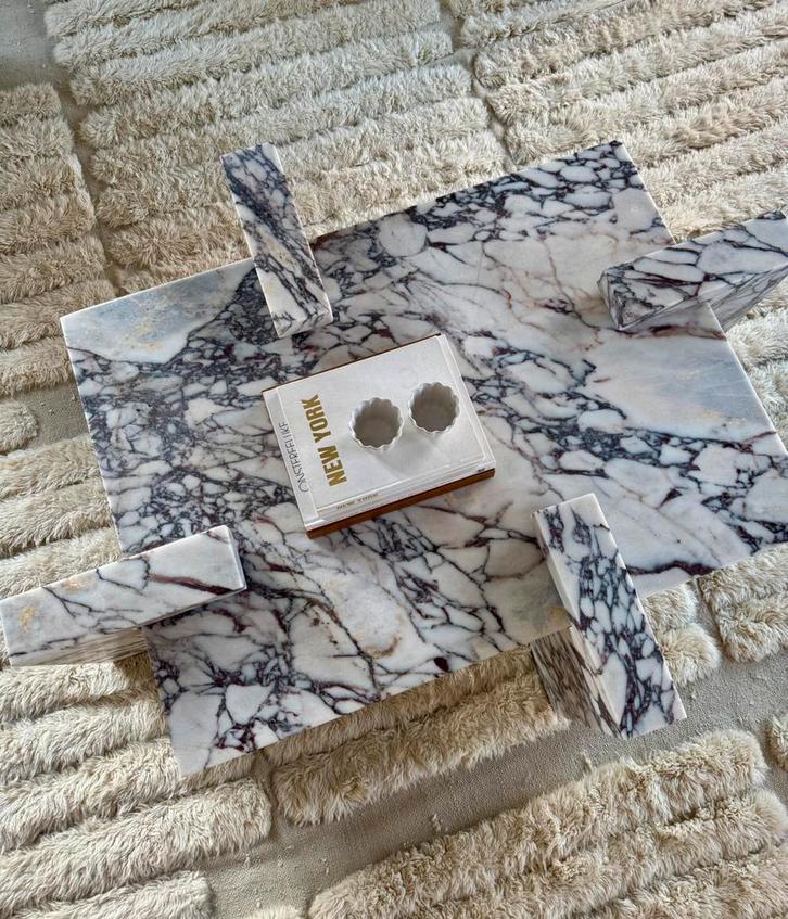 Calacatta Viola Marmeren coffee table / salontafel, Huis en Inrichting, Tafels | Salontafels, Zo goed als nieuw, Minder dan 50 cm